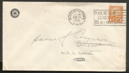 1929 Rotary Emblem Corner Card Cover 1c Scroll Slogan Charlottetown PEI Prince Edward Island - Histoire Postale