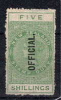 NZ 1911 5sh Green Official HM Sc O39 #ZZ02 - Service