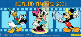 " FDT 2004 : DISNEY / MICKEY / MINNIE / DONALD " Sur Carnet Neuf ** MNH. N° YT BC3641a. - Bandes Dessinées