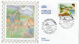 " EUROPA 2007 : LE SCOUTISME  " Sur Enveloppe 1er Jour Sur Soie De 2007. N° YT 4049. Parfait état.FDC  A SAISIR ! - Otros & Sin Clasificación