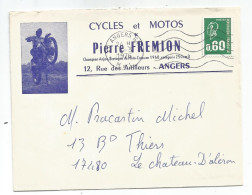 MOTO CYCLE LETTRE COVER FRANCE ANGERS MAINE ET LOIRE 1976 - Moto