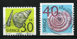 Réf 77 < -- SUEDE < Yvert N° 2783 à 2784  Ø < Oblitéré Ø Used -- > Fossile  Fossiles - Usados