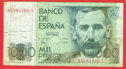 Espagne - Billet De 1000 Pesetas - Benito Perez Galdos - 23 Octobre 1979 - P158 - [ 4] 1975-… : Juan Carlos I