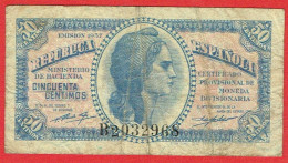 Espagne - Billet De 50 Centimos - 1937 - P93 - Andere & Zonder Classificatie