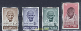 India 1948 Mahatma Gandhi Mourning 4v SET Mounted Mint, NICE COLOUR As Per Scan - Neufs