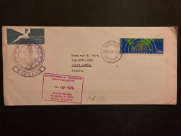 LETTRE Pour La FRANCE TP TELECOMMUNICATIONS 15c OBL.10 XI 75 CAPE TOWN PAQUEBOT + GOUGH - Storia Postale