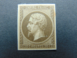 Très Bel Essai Du 20 Centimes En Brun Clair - Impression Très Fine - Proofs, Unissued, Experimental Vignettes