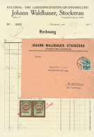 STOCKERAU Bei Korneuburg Weinviertel NÖ Deko Rechnung 1936 " Johann Waldbauer " + Fiskalmarke + Fr.Geschäftscouvert - Austria