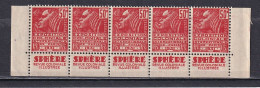 Publicité - YT 272b Femme Fachi 50c Type II - Bande De 5 "Shère." Texte Complet BdF (Maury : BP 173a) Neuf** Cote:100€ - Unused Stamps
