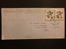 LETTRE TP FLEURS 200 X2 OBL. 12 OCT 1981 BASE DE EJERCITO ESPERANZA - Briefe U. Dokumente