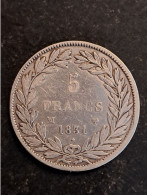 PIECE 5 FRANCS ARGENT - LOUIS PHILIPPE I - 1831 MA (Marseille) - 5 Francs