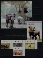 Zambia-2005-Animals.- 4 St+2 M/s. MNH** - Zambia (1965-...)