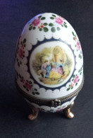 Uovo Portagioie Vintage Porcellana Limoges Franc Dipinto Con Decorazioni (343) Come Foto OFFERTISSIMA Ottime Condizioni - Eggs