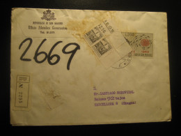 SAN MARINO To Spain Registered Cancel Cover ITALY Italia - Lettres & Documents