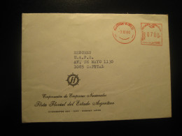 BUENOS AIRES 1980 Flota Fluvial River Fleet Float Meter Mail Cancel Cover ARGENTINA - Lettres & Documents