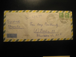 TREMENBE Station 1974 To Berlin Germany Registered Air Mail Cancel Folded Cover BRAZIL Brasil - Lettres & Documents