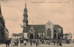 FRANCE - Carantec - La Place Et L'Eglise - ND Phot - Animé - Carte Postale Ancienne - Carantec