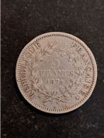 PIECE 5 FRANCS ARGENT - HERCULE - III REPUBLIQUE - 1874 A - DUPRE - 5 Francs