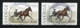 Réf 77 < -- SUEDE 2011 < Yvert N° 2818 + 2818a Dent 4 Cotés Ø < Mi 2843 Ø Used -- > Horse Cheval De Trot Victory Tilly - Oblitérés