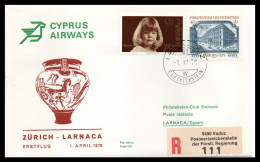 FFC Cyprus Airways  Zurich-Larnaca  01/04/1978 - Luftpost