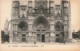 FRANCE - Tours - Portail De La Cathédrale - Carte Postale Ancienne - Tours