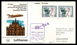 FFC Lufthansa  Paris-Dusseldorf-Mailand  24/06/1965 - Correo Aéreo