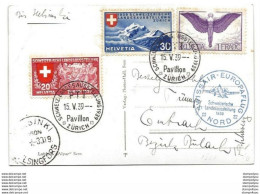 13 - 32 - Carte De Embrach -  Swissair Europa Flug Expo 1939 Zürich - Helsinki 1939 - Autres & Non Classés