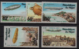 Niger 1976:  MichelNr.: 522 Bis 526, Postfrisch | Zeppelin, Luftschiffe, Entwicklung - Niger (1960-...)