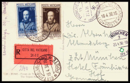 Vatikan 1937: Einschreiben  | R-Zettel, Dienstpost | Citta Del Vaticano, München - Storia Postale