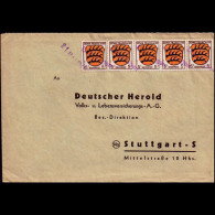 Alleiierte Besetzung 1947: Brief, Provisorische Stempel | Portostufen, Versicherung | Deichingen, Stuttgart - Libye