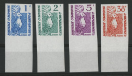 NOUVELLE CALEDONIE N° 491 + 492 + 495 + 497 TYPE CAGOU NON DENTELES Neufs ** Avec Bord De Feuille TB - Unused Stamps