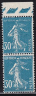 France Variété - YT 192 Semeuse Camée 30c Bleu Type IIA Légende Et Cadre Supérieur Obstrués Tàn (Maury:240) Bdf Cote:85€ - Unused Stamps