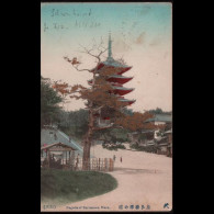 Japan 1910: Ansichtskarte / Marineschiffspost | Japan, Pagode, Surusawa | Yokohama, Leipzig - Autres & Non Classés