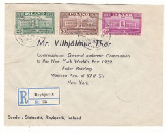 Islande - Lettre Recom De 1939 - Oblit Reykjavik - Exp Vers New York - Université - Valeur 60 € En ......2005 - Brieven En Documenten