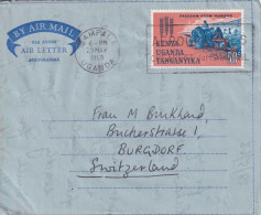 Air Letter  Kampala Uganda - Burgdorf        1963 - Kenya, Uganda & Tanganyika