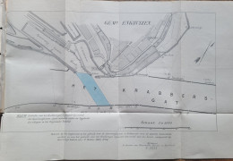 Kaart / Staatsblad 1893 - Gem. Enkhuizen - Betreffende Spoorweghaven Krabbersgat - Cartes Topographiques