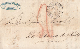 Thurn & Taxis Brief K1 Bremen.TH&TX. 24.11.1860 Gel. In Schweiz Mit Inhalt - Storia Postale