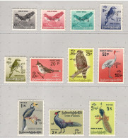 Burma 1965, Bird, Birds, ++++ OFFICIAL STAMPS ++++ Eagle, Hornbill, Pheasant, Peafowl, Set Of 11v, MNH** - Aigles & Rapaces Diurnes