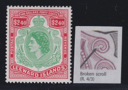 Leeward Islands, SG 139a, MNH "Broken Scroll" Variety - Leeward  Islands