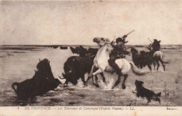 PHOTOGRAPHIE - En Provence - Les Taureaux De Camargue - Carte Postale Ancienne - Fotografie