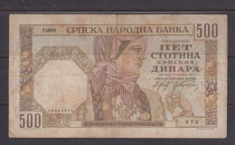 SERBIA - 1941 500 Dinara Circulated Banknote As Scans - Servië