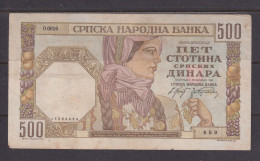 SERBIA - 1941 500 Dinara Circulated Banknote As Scans - Serbia