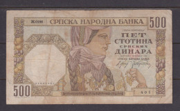 SERBIA - 1941 500 Dinara Circulated Banknote As Scans - Serbia