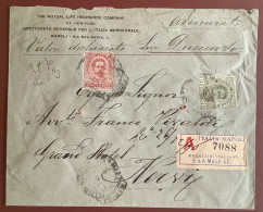 RRR: ASSICURATA  Agenzie Postali NAPOLI MAGAZZINI ITALIANI MELE1896lettera Italia Umberto(Grand Magasin Department Store - Marcofilie