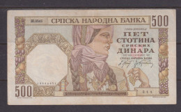 SERBIA - 1941 500 Dinara Circulated Banknote As Scans - Serbie