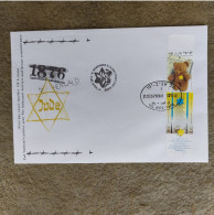 Israel 2004 Sheet Holocaust/Bears Stamps (Michel 1743/44) Used On FDC - Oblitérés (avec Tabs)