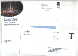 Enveloppe Reponse T Notre Dame De Lourdes + Destineo - Cartas/Sobre De Respuesta T