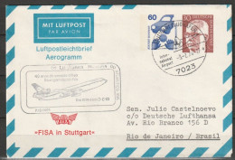 BRD Flugpost /40 Jahre Südatlantik Verkehr Boeing707 Stuttgart - Rio De Janeiro 3.2.1974 Ankunftstempel 7.2.74 (FP 111) - Primi Voli