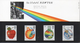 GB GREAT BRITAIN 1987 NEWTON 300TH ANNIVERSARY PRINCIPIA MATHEMATICA PRESENTATION PACK No 179 +ALL INSERTS APPLE - Presentation Packs