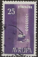 TURKEY 1958 Europa. - 25k. - Lilac And Violet FU - Gebraucht